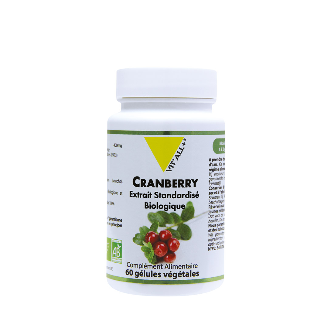 Canneberge BIO* : haute concentration, 40 mg PAC par gélule - Nutrixeal
