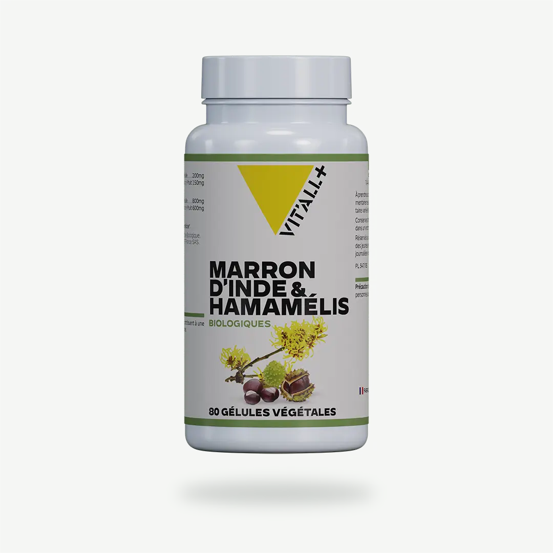 MARRON D’INDE BIO* 150mg + HAMAMÉLIS BIO* 200mg MARRON D'INDE 150mg + HAMAMELIS 200mg BIO* VIT'ALL+