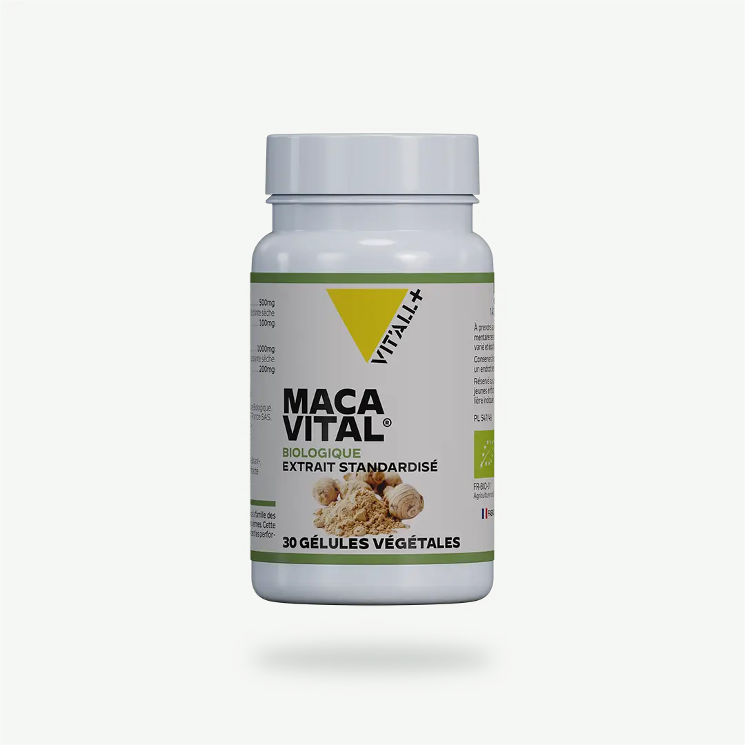 MACA VITAL® BIO* 500mg Extrait Standardisé MACA VITAL® BIO* 500mg Extrait Standardisé 30 gélules VIT'ALL+